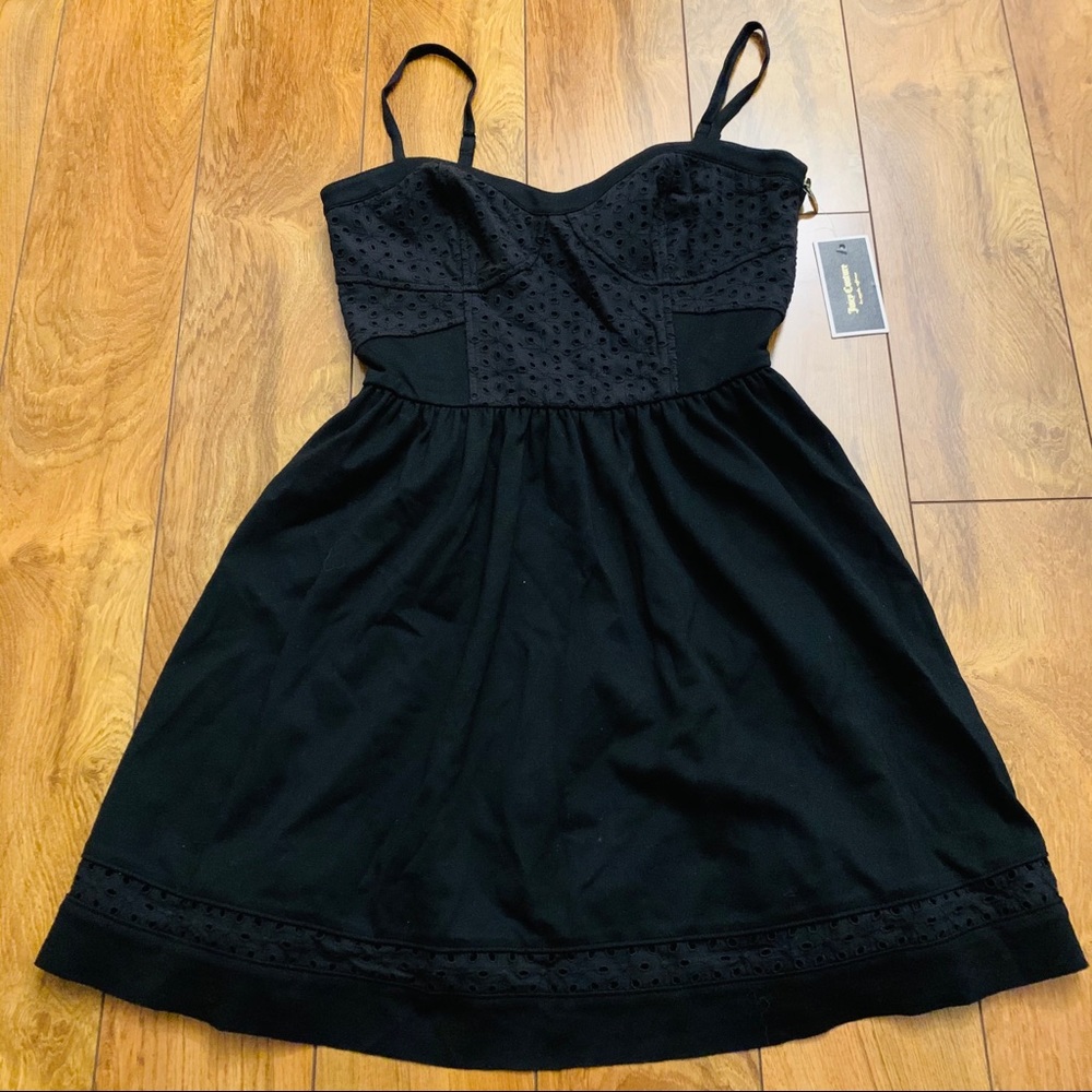 NWT JUICY COUTURE BLACK LACE MINI DRESS SZ 4